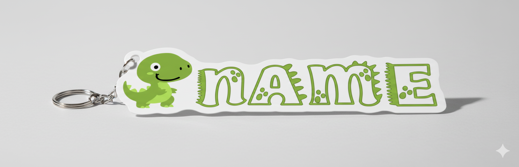 Personalised dinosaur name keyring 3D printed