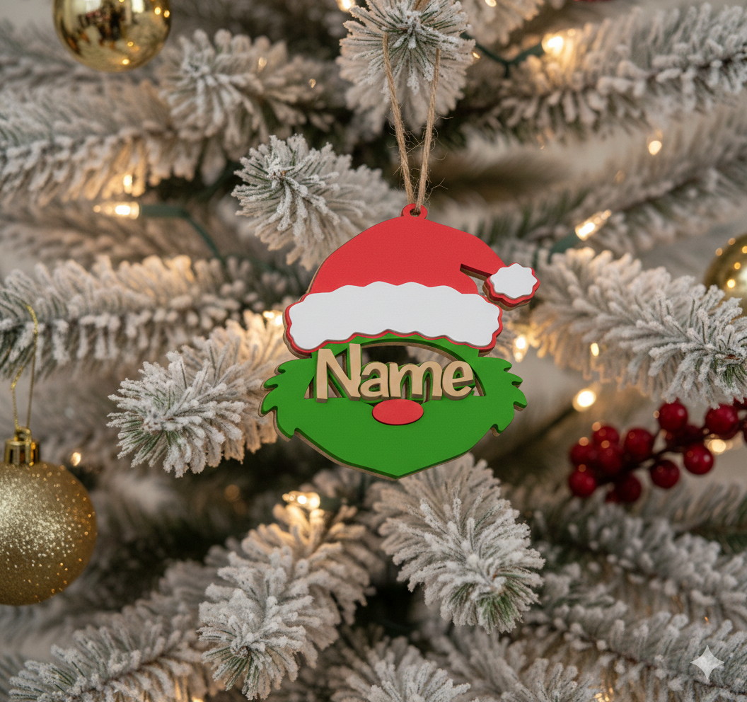 Personalised Santa beard tree decoration ornament