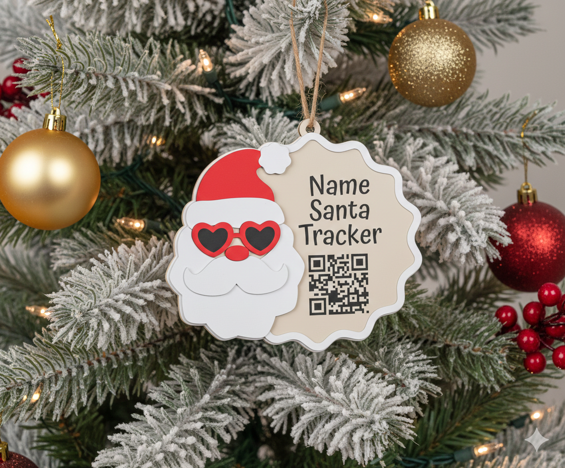 Personalised Santa Tracker 3D printed ornament